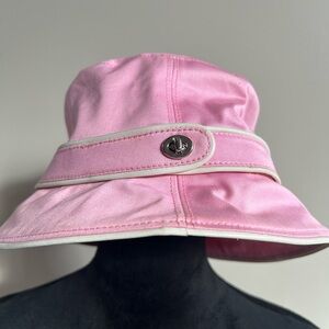 Coach Pink Bucket Hat with White Trim